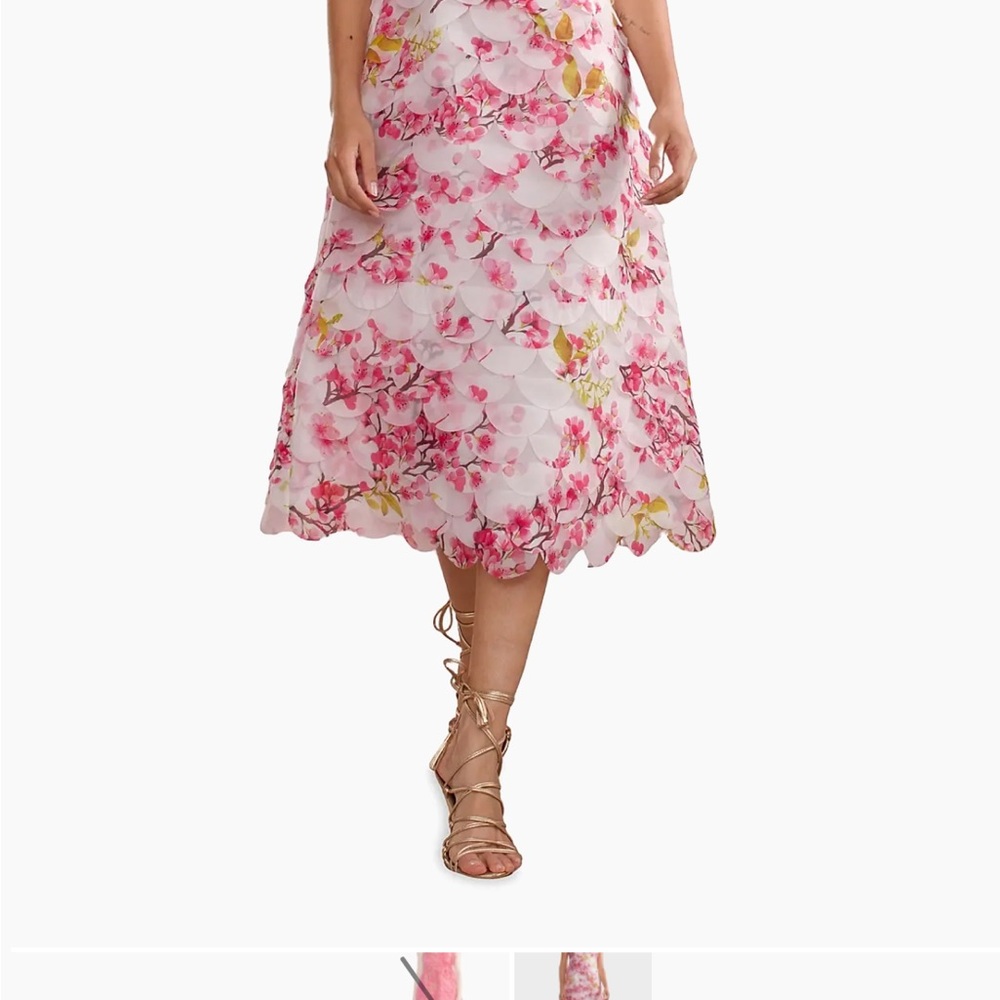 Cynthia Rowley Pink Floral A-Line Skirt